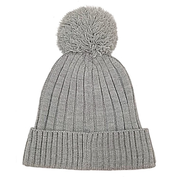 NWT -Michael Kors Grey Pom Pom Knit Beanie - Picture 3 of 11